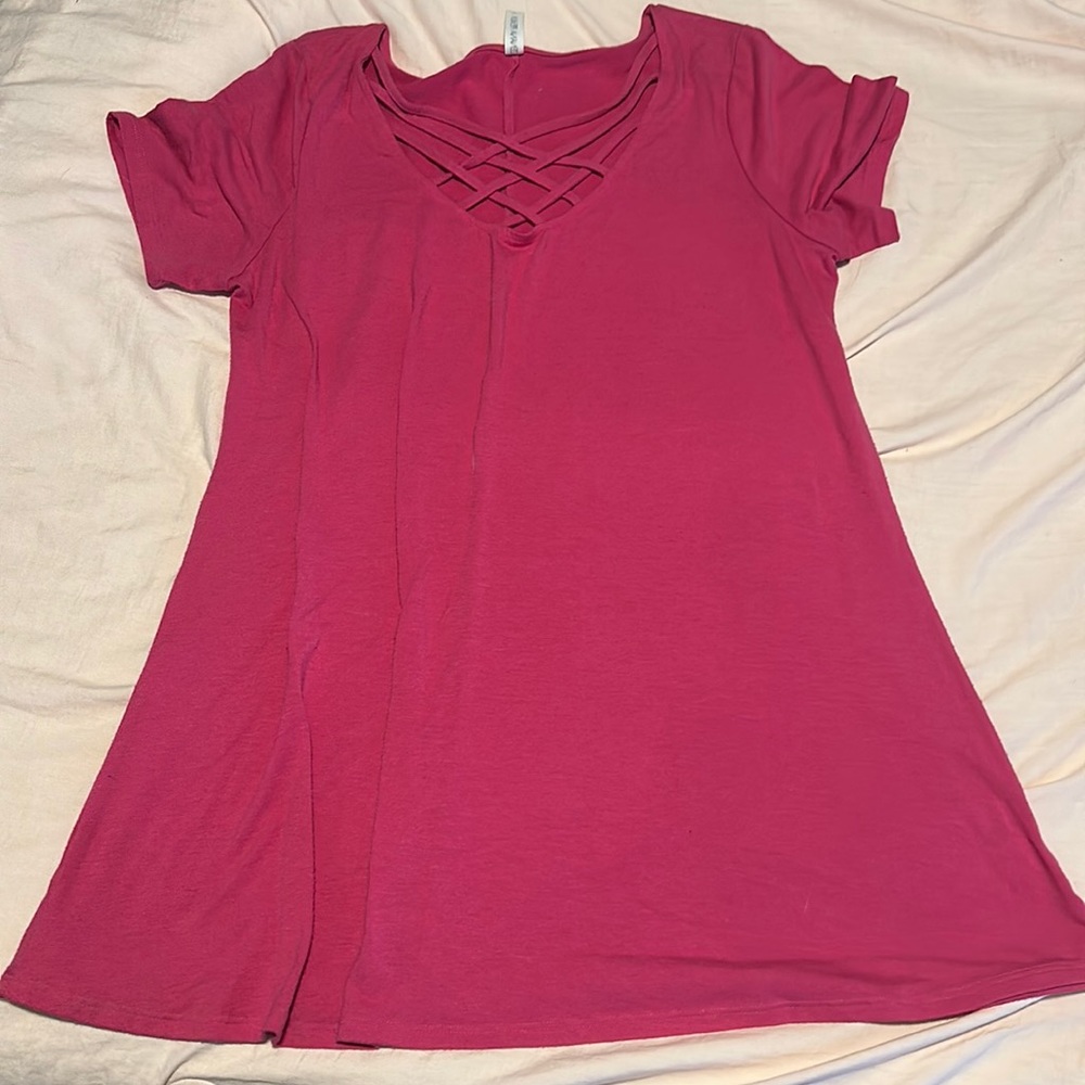 Cross cross shirt - pink